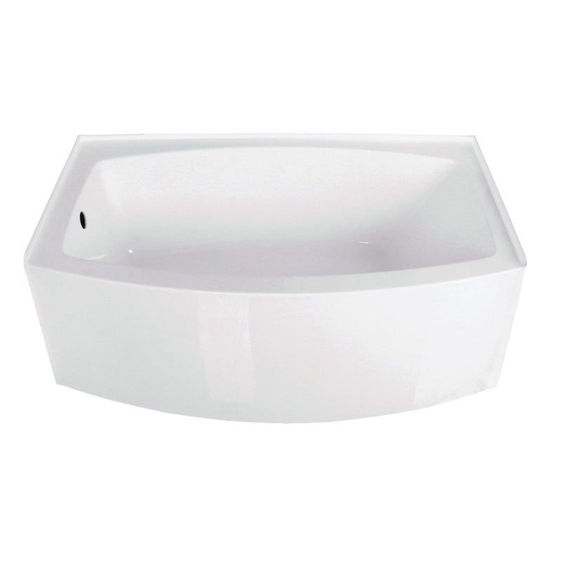 Kingston Brass Aqua Eden 60" x 35" Alcove Soaking Bathtub White In Color Left Orientation New In Box